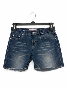 Vintage Z Cavaricci Denim Cutoff Shorts Juniors 7 Dark Wash 90s Y2K